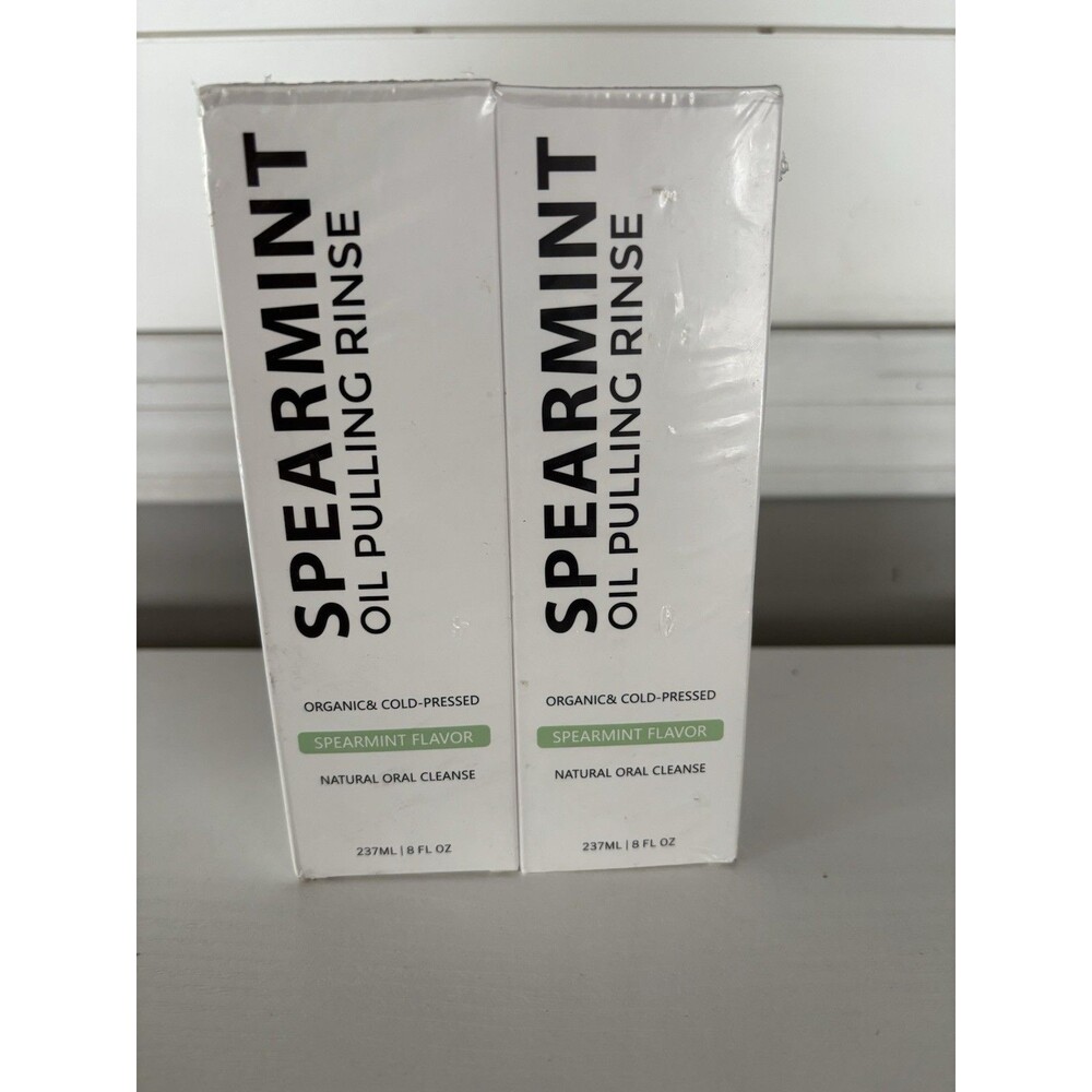 Spearmint - Oil Pulling Rinse - Cold-Pressed Coconut Oil for Whitening - 2 Pack